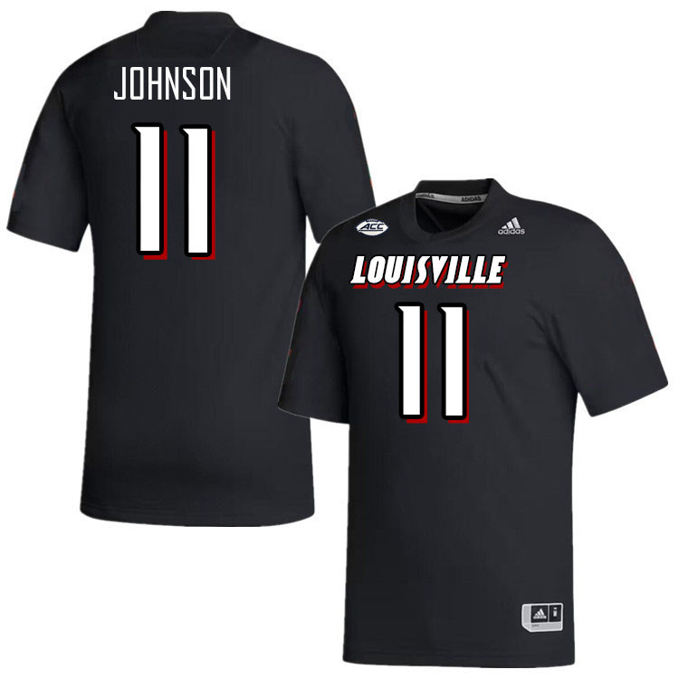 Men #11 Jamari Johnson Louisville Cardinals College Football Jerseys Stitched-Black